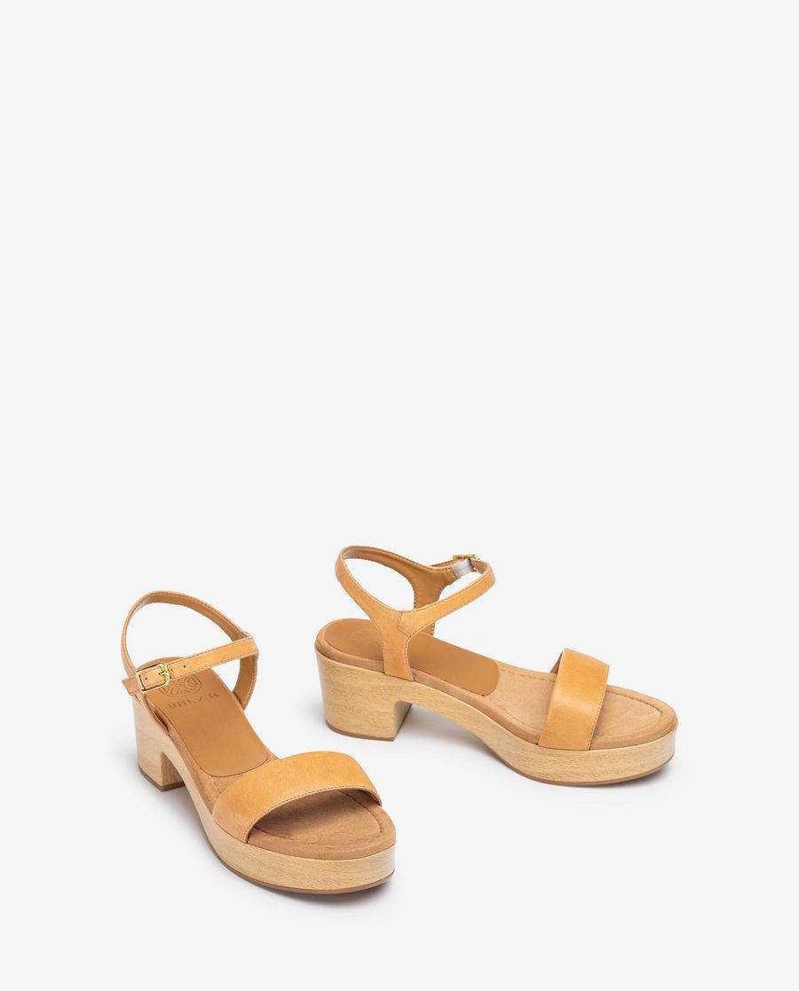 Sandales Unisa effet bois pour femme - Marron