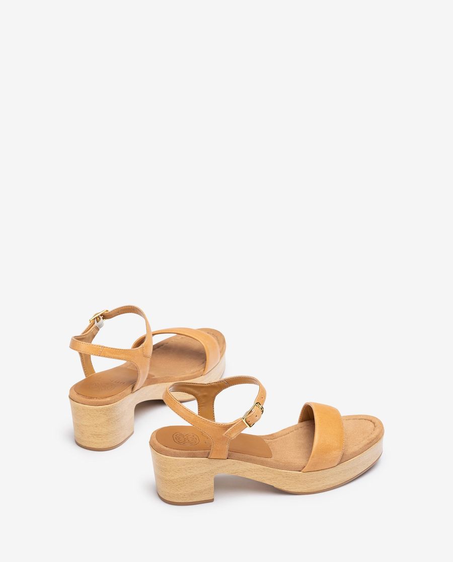 Sandales Unisa effet bois pour femme - Marron