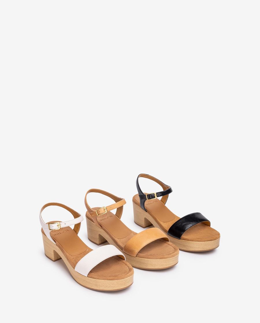 Sandales Unisa effet bois pour femme - Marron