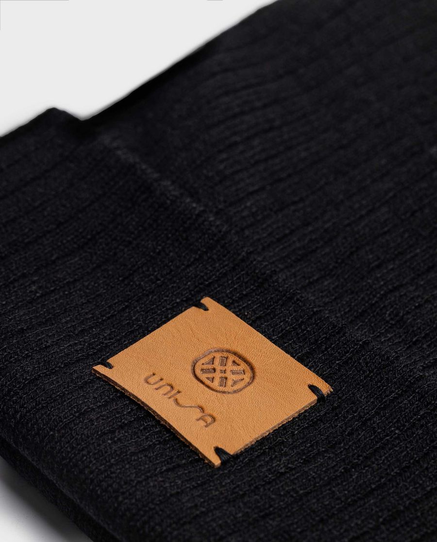 Bonnet en tricot recyclé Unisa pour femme - Noir