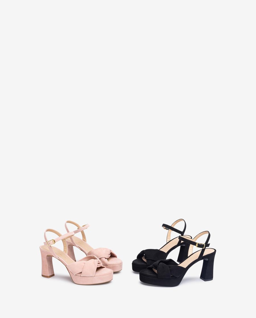 Sandales à larges brides croisées Unisa pour femme - Noir