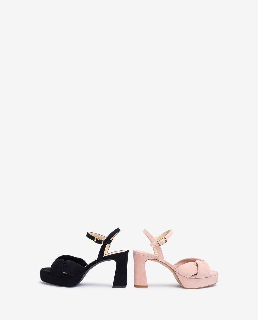 Sandales à larges brides croisées Unisa pour femme - Noir