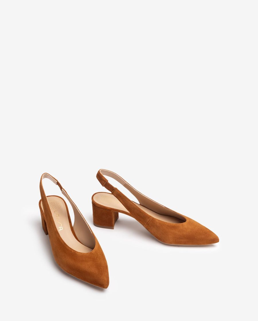 Ballerines à bout pointu et bride arrière Unisa pour femme - Marron