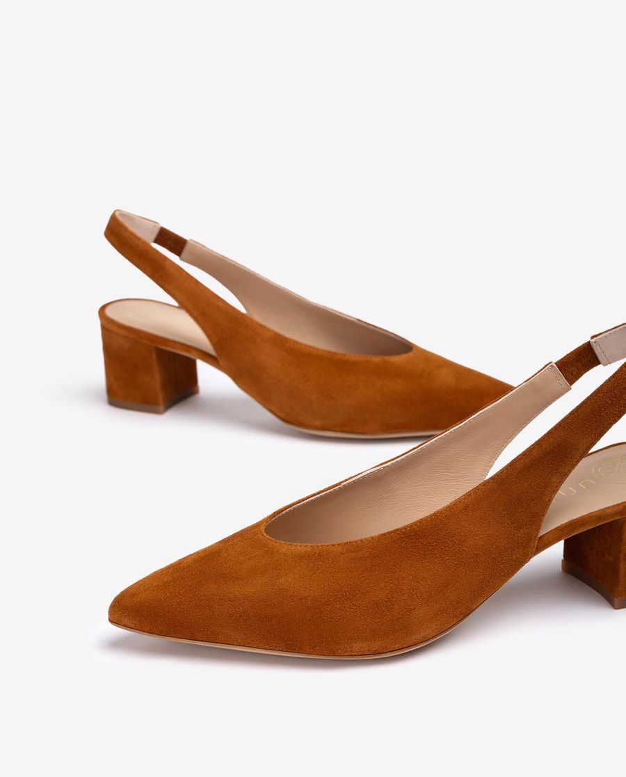 Ballerines à bout pointu et bride arrière Unisa pour femme - Marron