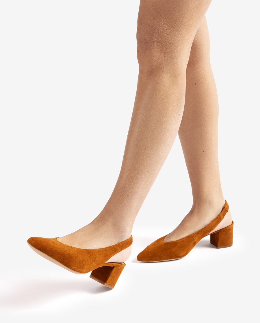 Ballerines à bout pointu et bride arrière Unisa pour femme - Marron