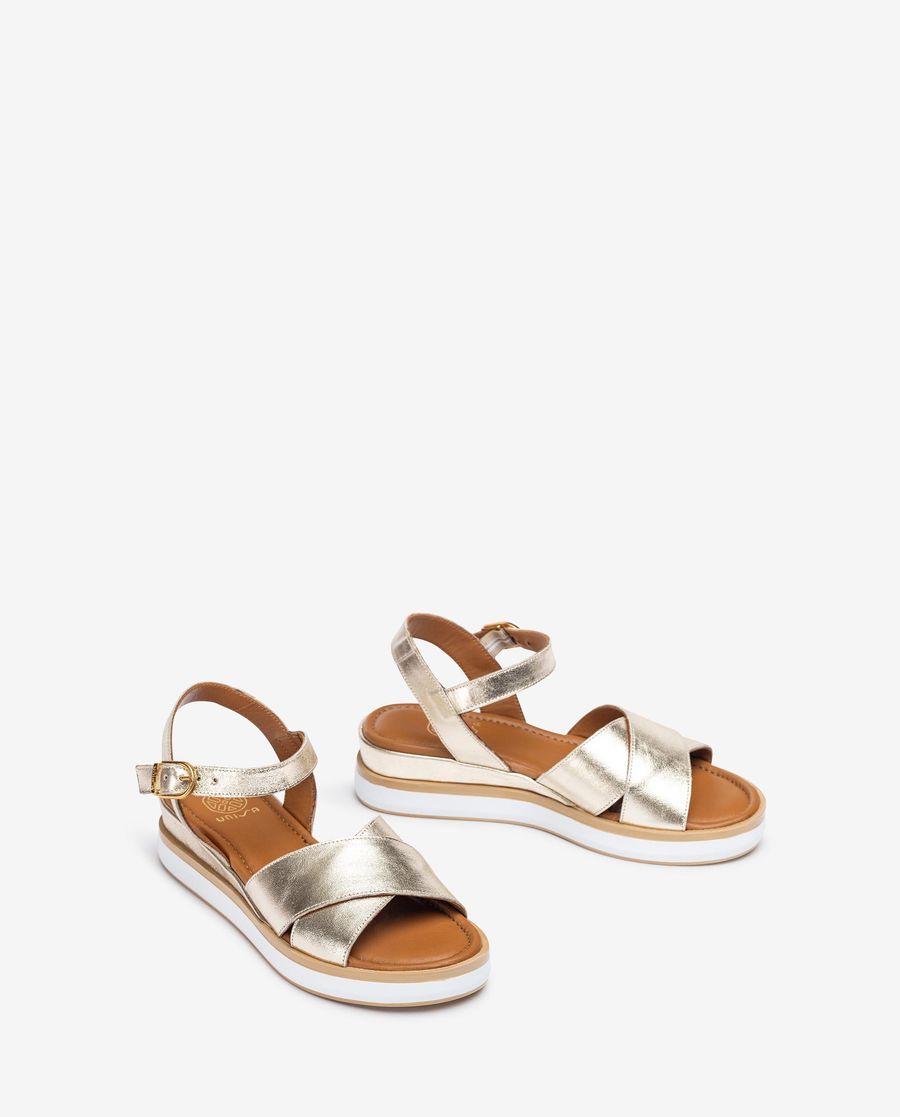 Unisa Femme Sandale à brides croisées - Doré