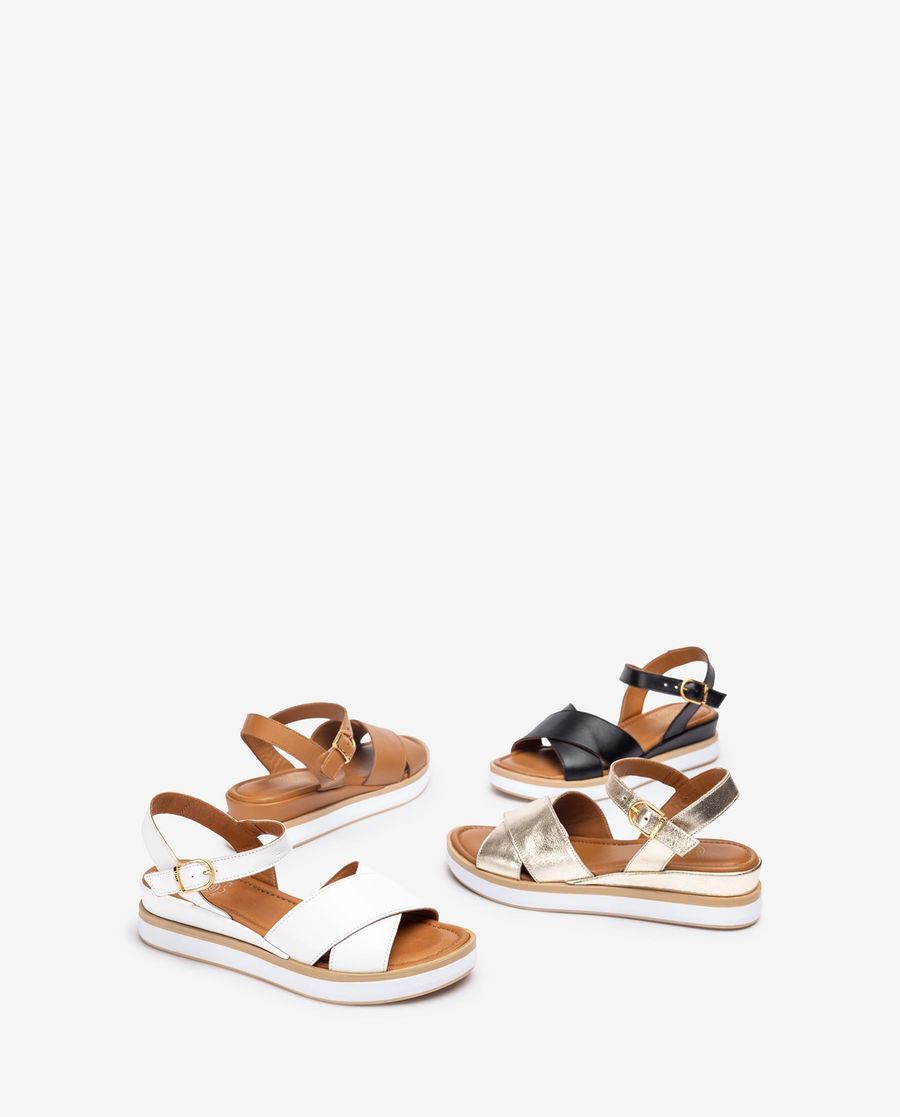 Unisa Femme Sandale à brides croisées - Doré