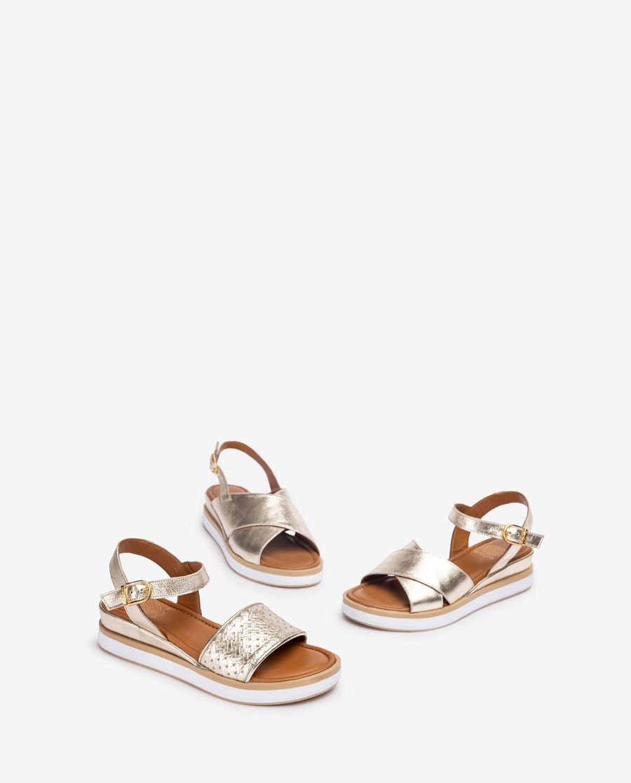 Unisa Femme Sandale à brides croisées - Doré