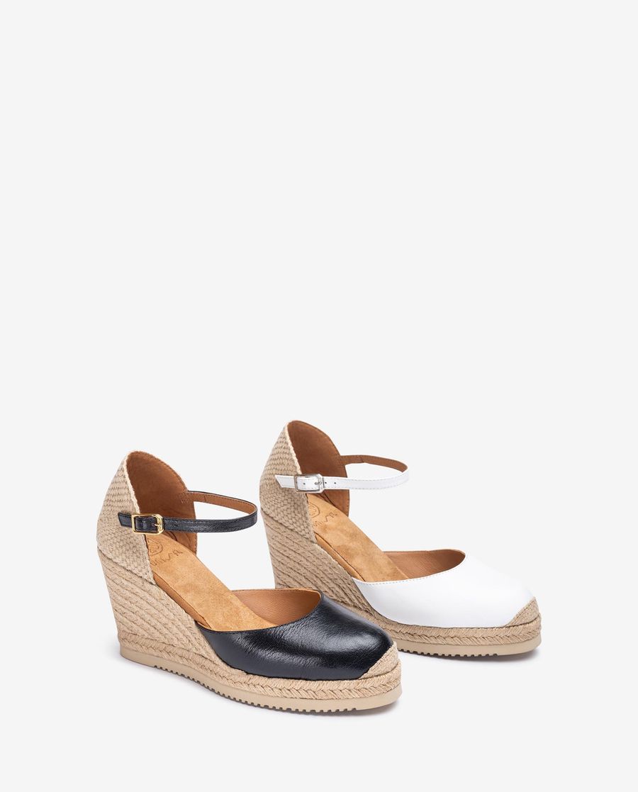 Espadrilles compensées en cuir Unisa pour femme - Blanc