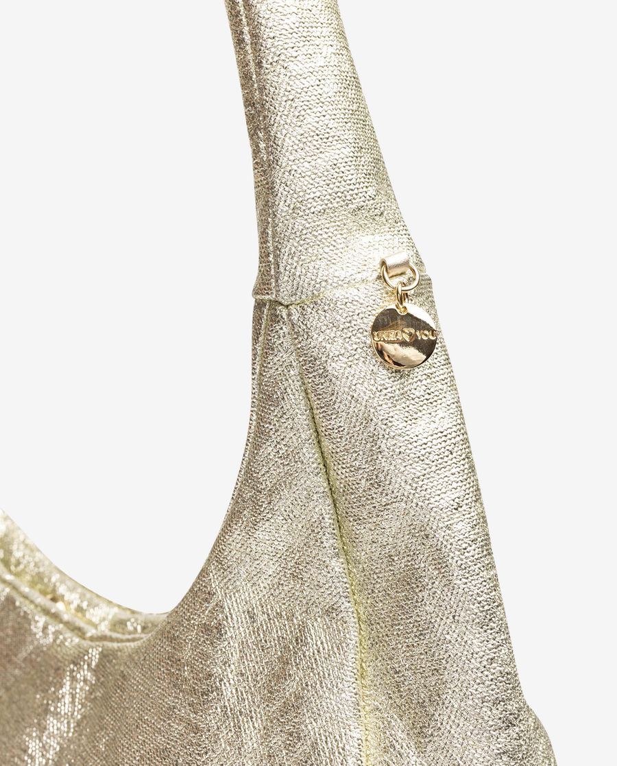 Grand sac en tissu métallisé Unisa pour femme - Doré