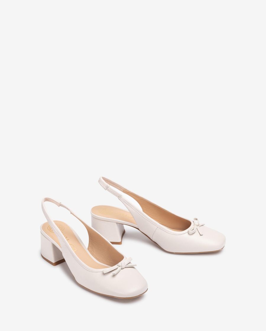 Escarpins à bride arrière et bout orné Unisa pour femme - Blanc