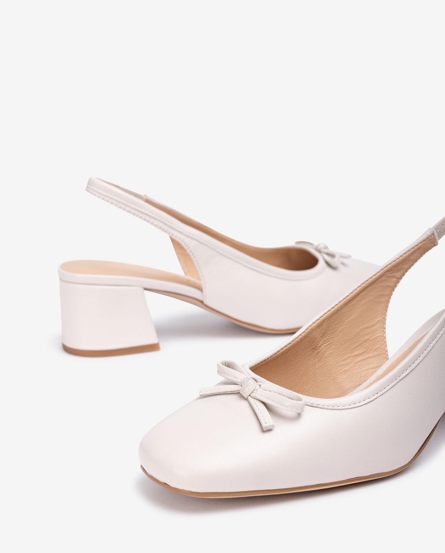 Escarpins à bride arrière et bout orné Unisa pour femme - Blanc