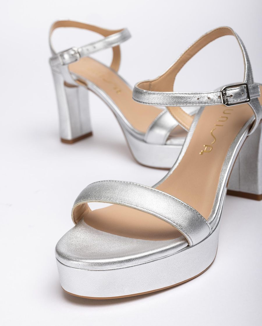 Sandales à talons et plateformes Unisa pour femme - Argenté