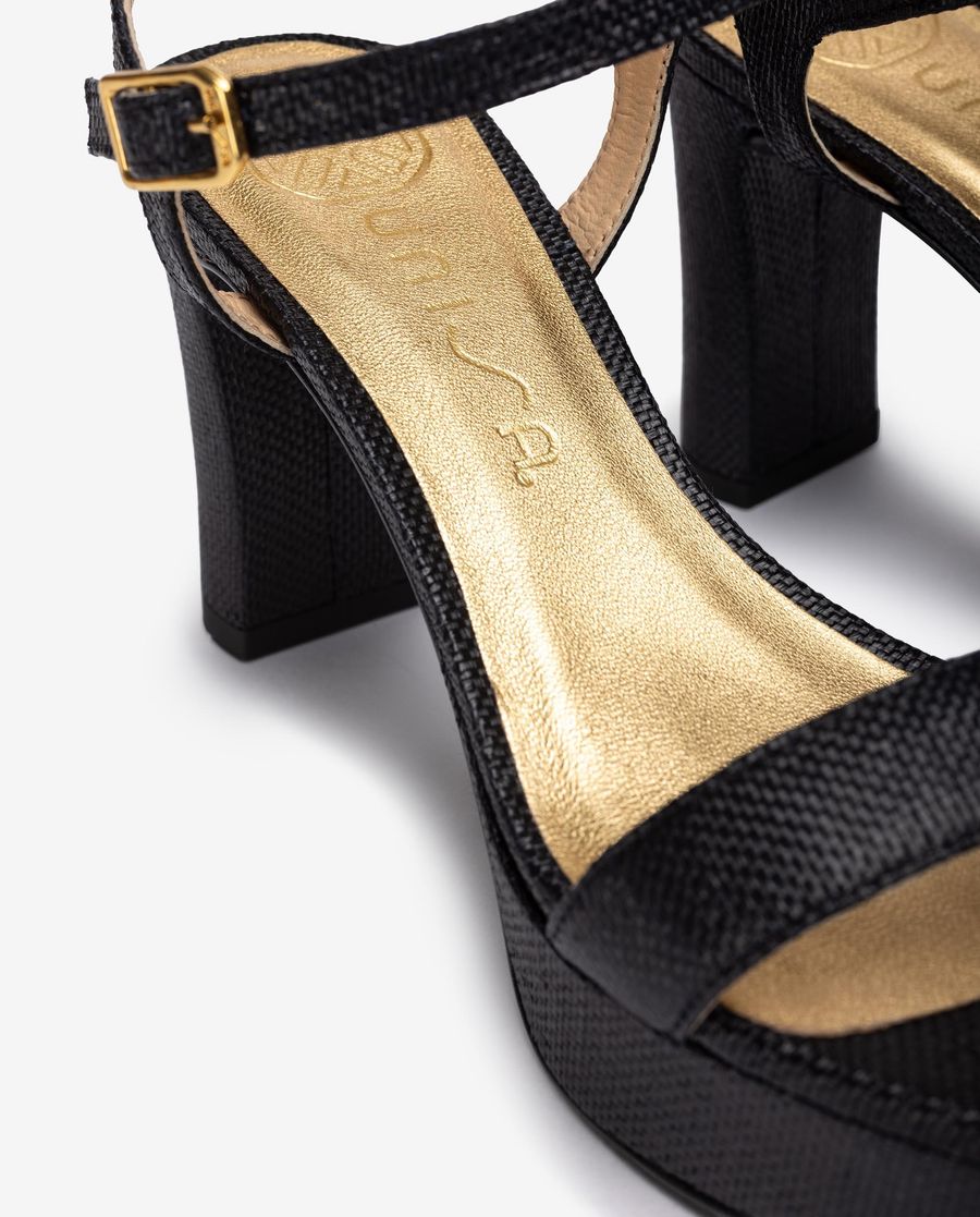 Sandales à talons et plateformes Unisa pour femme - Noir