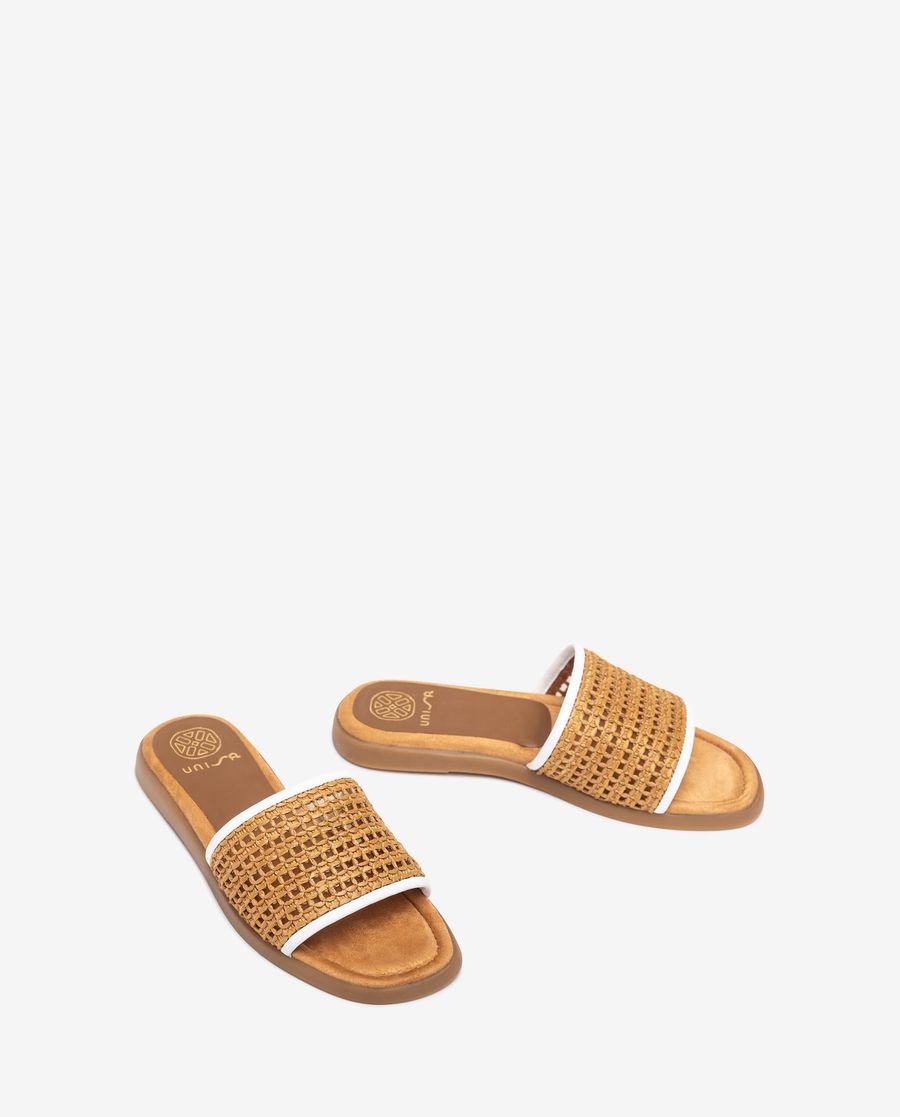 Sandale Unisa femme avec tige en raphia - Marron