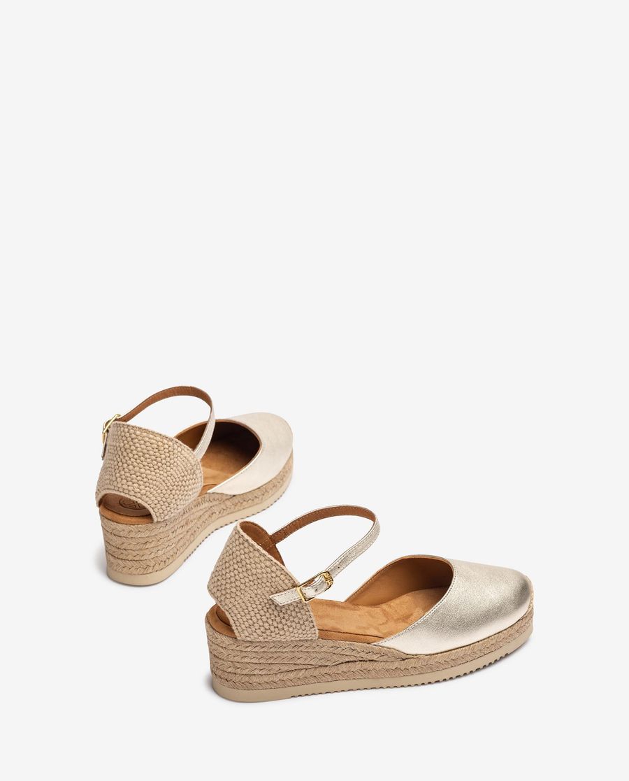 Espadrilles compensées métalliques Unisa Femme - Doré