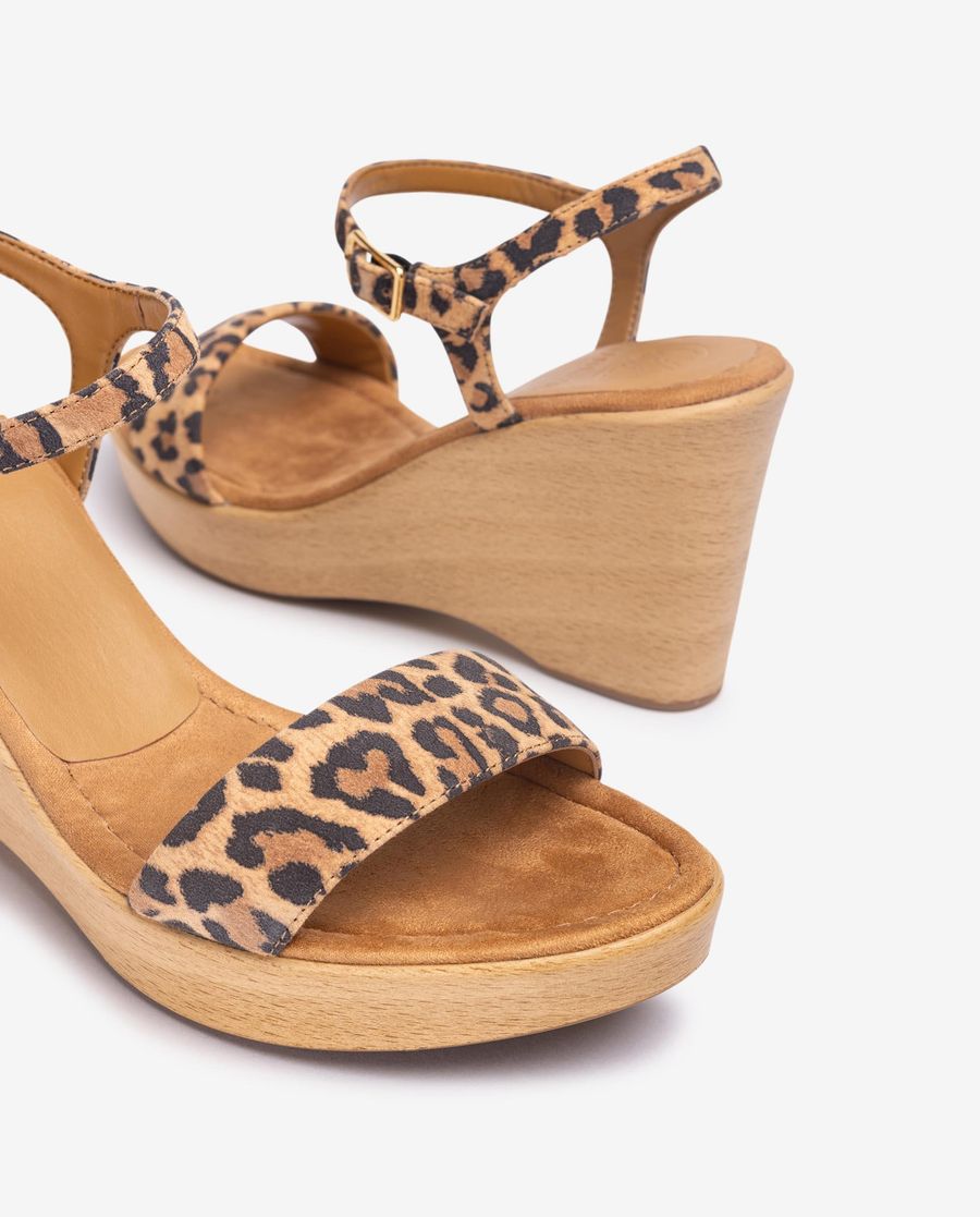 Sandales compensées effet bois Unisa pour femme - Marron