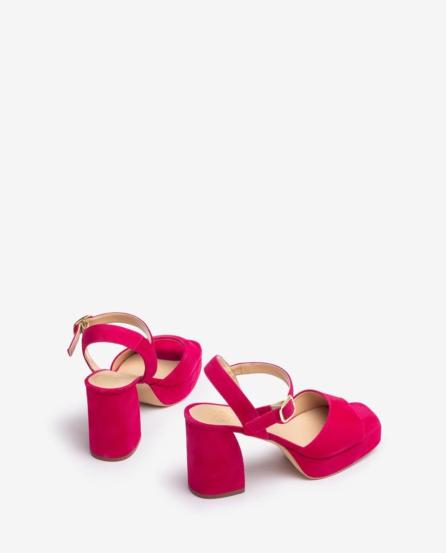 Sandales à talon carré en daim Unisa pour femme - Rose