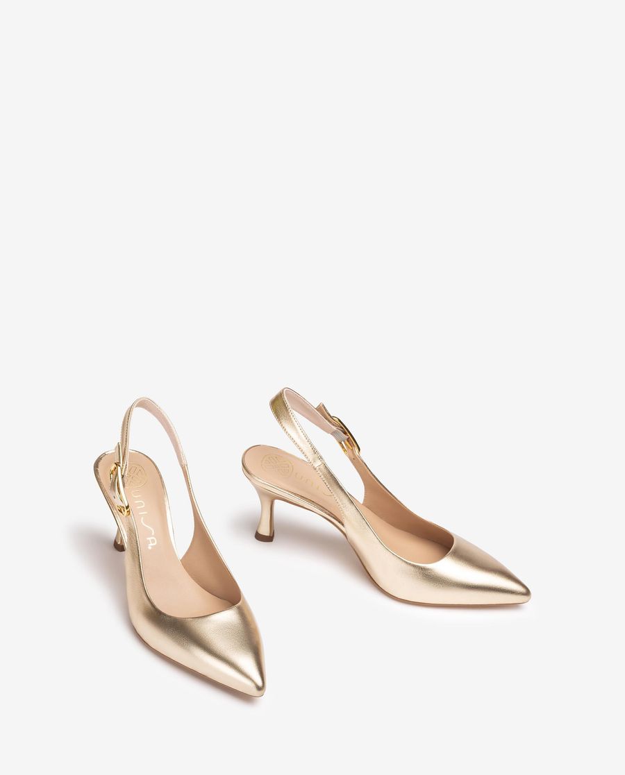 Sandales à bride arrière et bout pointu Unisa pour femme - Doré