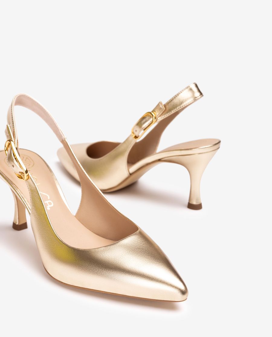 Sandales à bride arrière et bout pointu Unisa pour femme - Doré