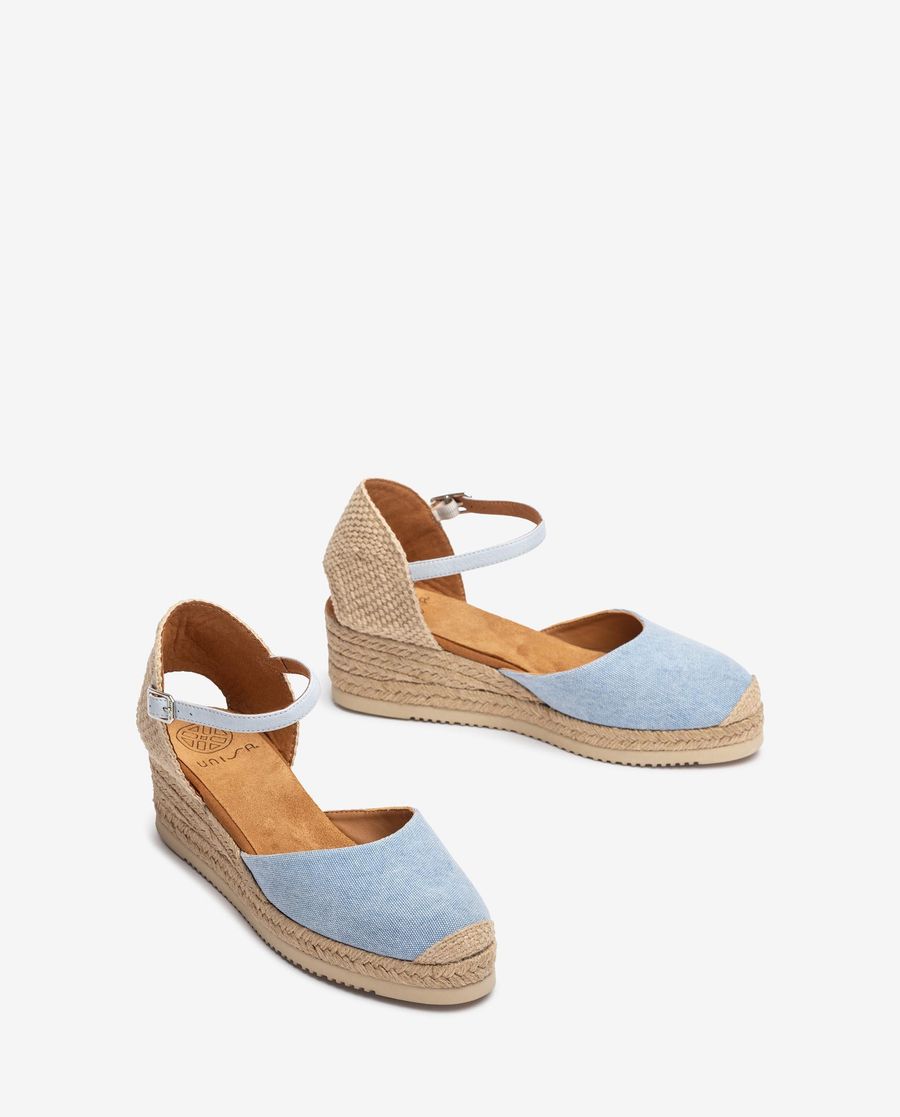Espadrilles compensées basses Ecolino Unisa pour femme - Bleu