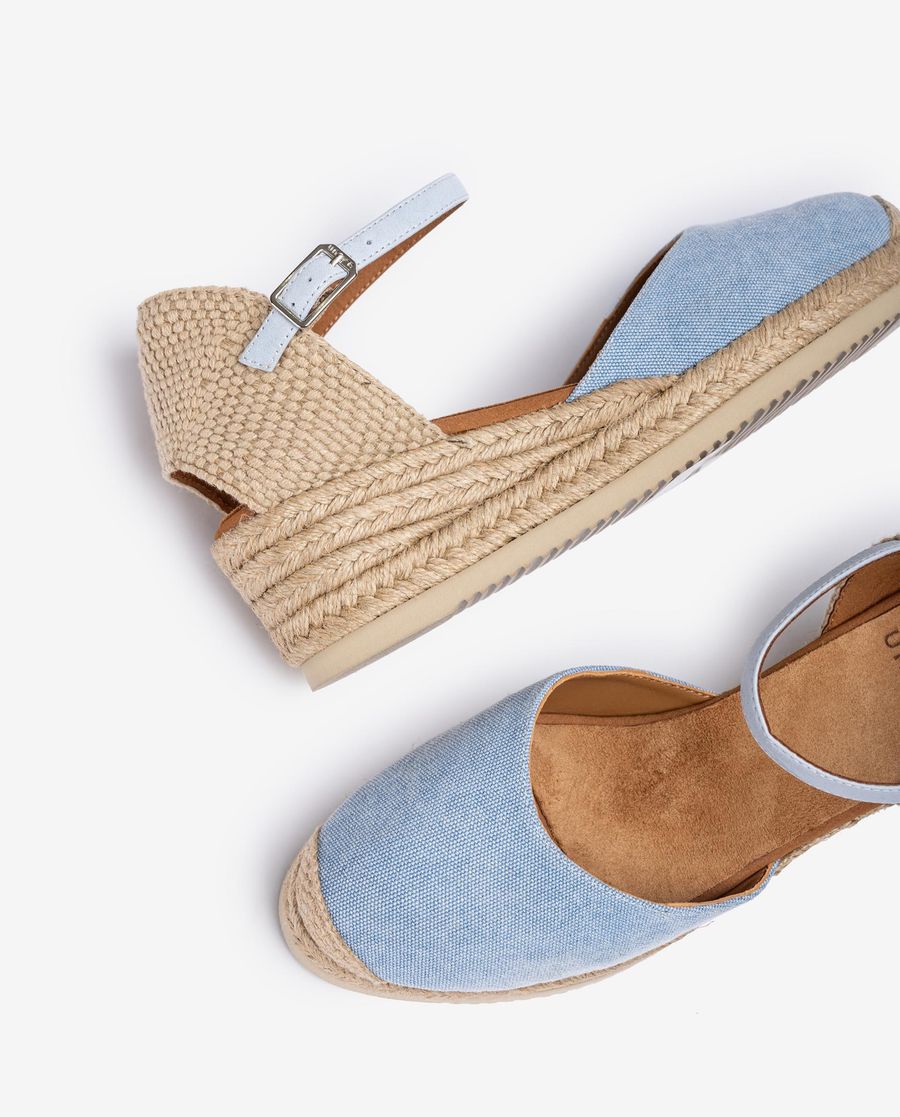 Espadrilles compensées basses Ecolino Unisa pour femme - Bleu