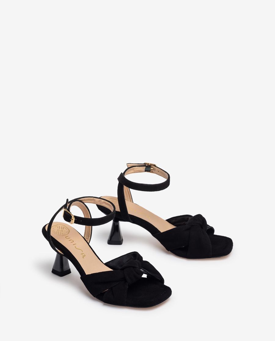 Sandales à large bride nouée Unisa pour femme - Noir