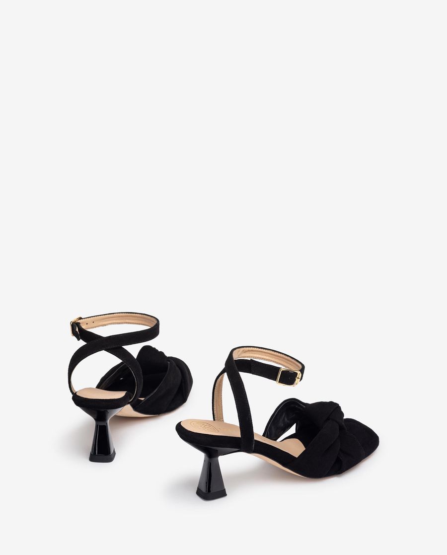 Sandales à large bride nouée Unisa pour femme - Noir