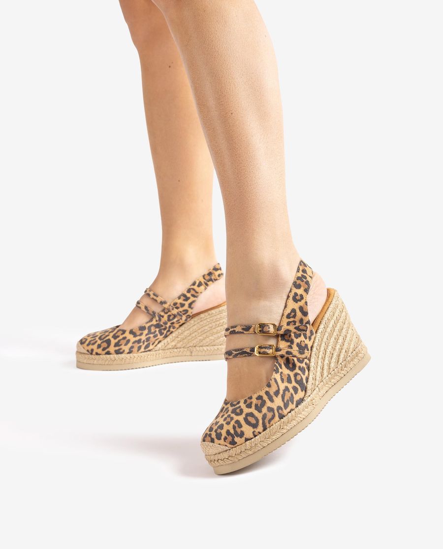 Espadrilles hautes à bride arrière Unisa pour femme - Marron