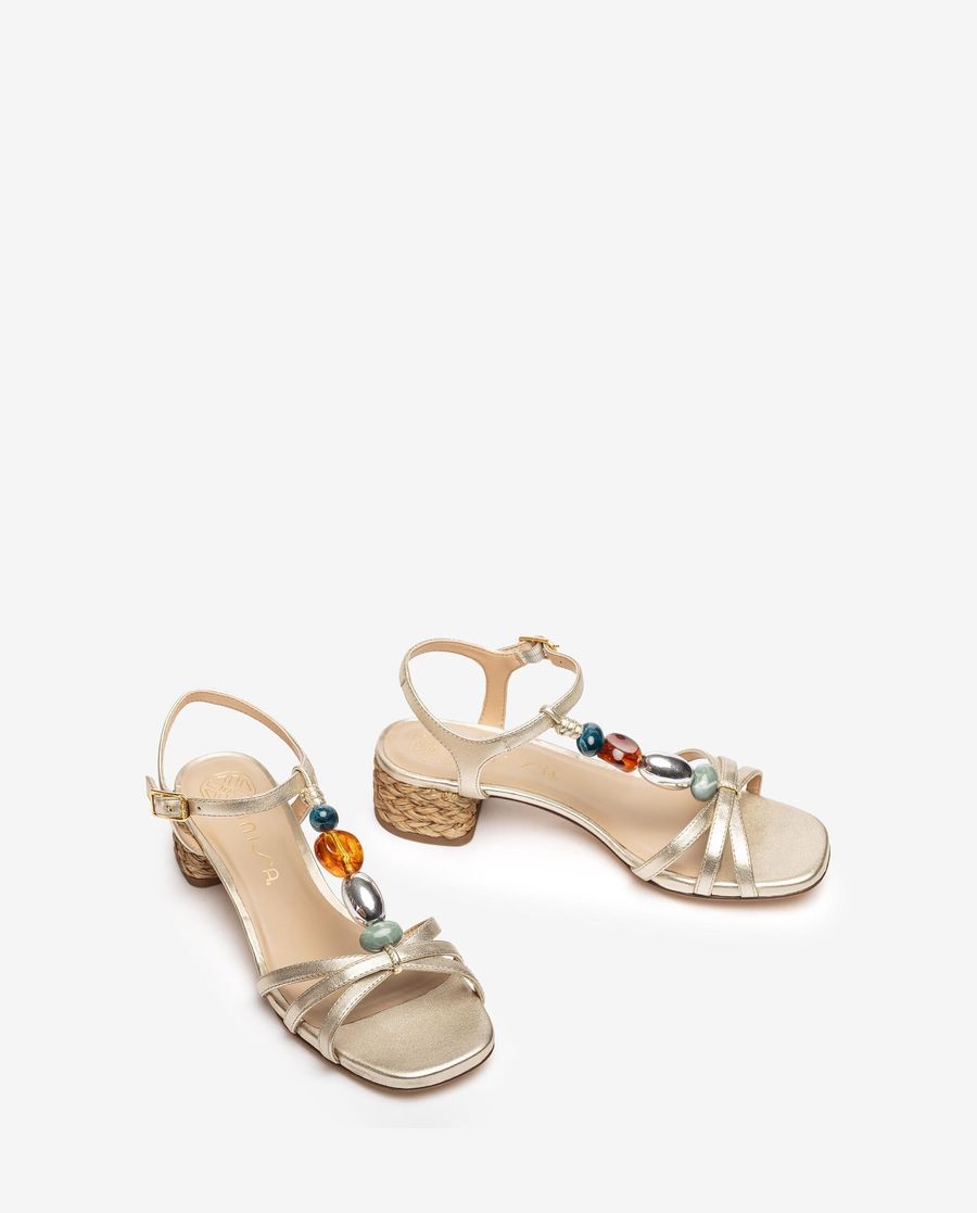 Sandales perlées Unisa pour femme - Doré