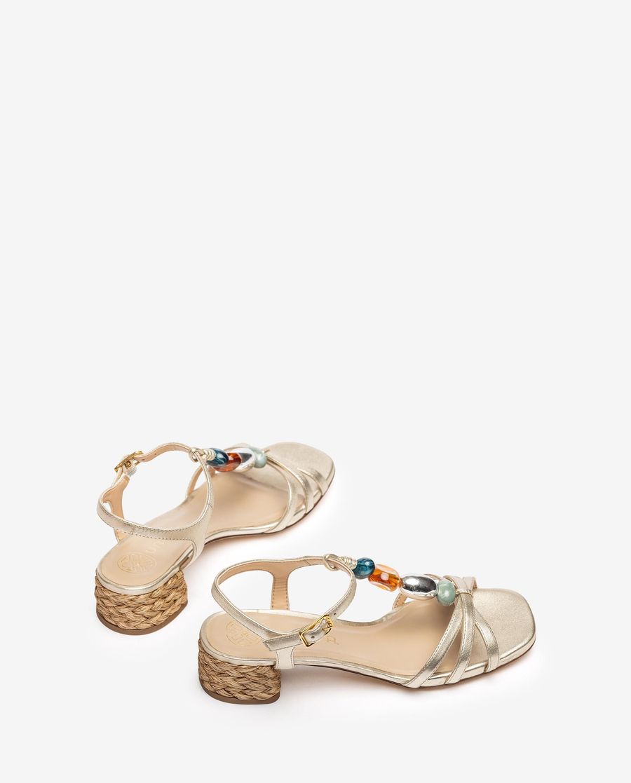 Sandales perlées Unisa pour femme - Doré