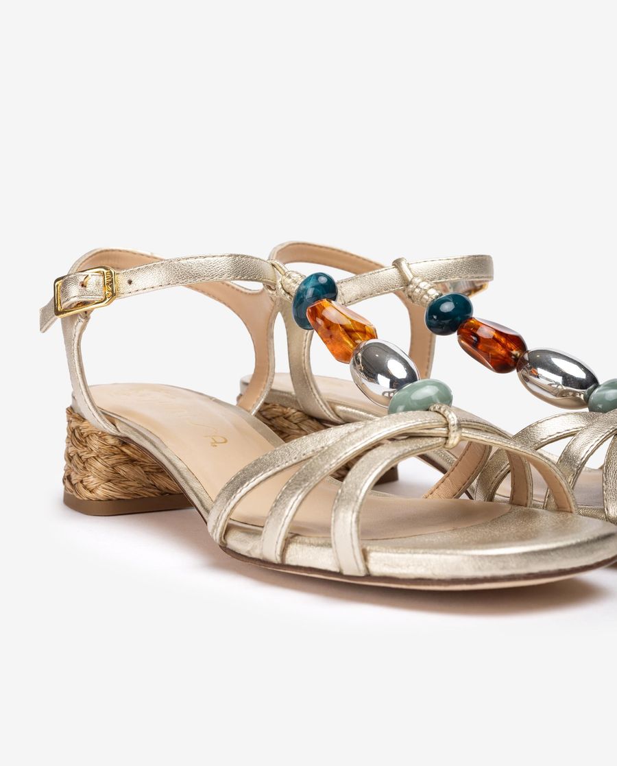 Sandales perlées Unisa pour femme - Doré