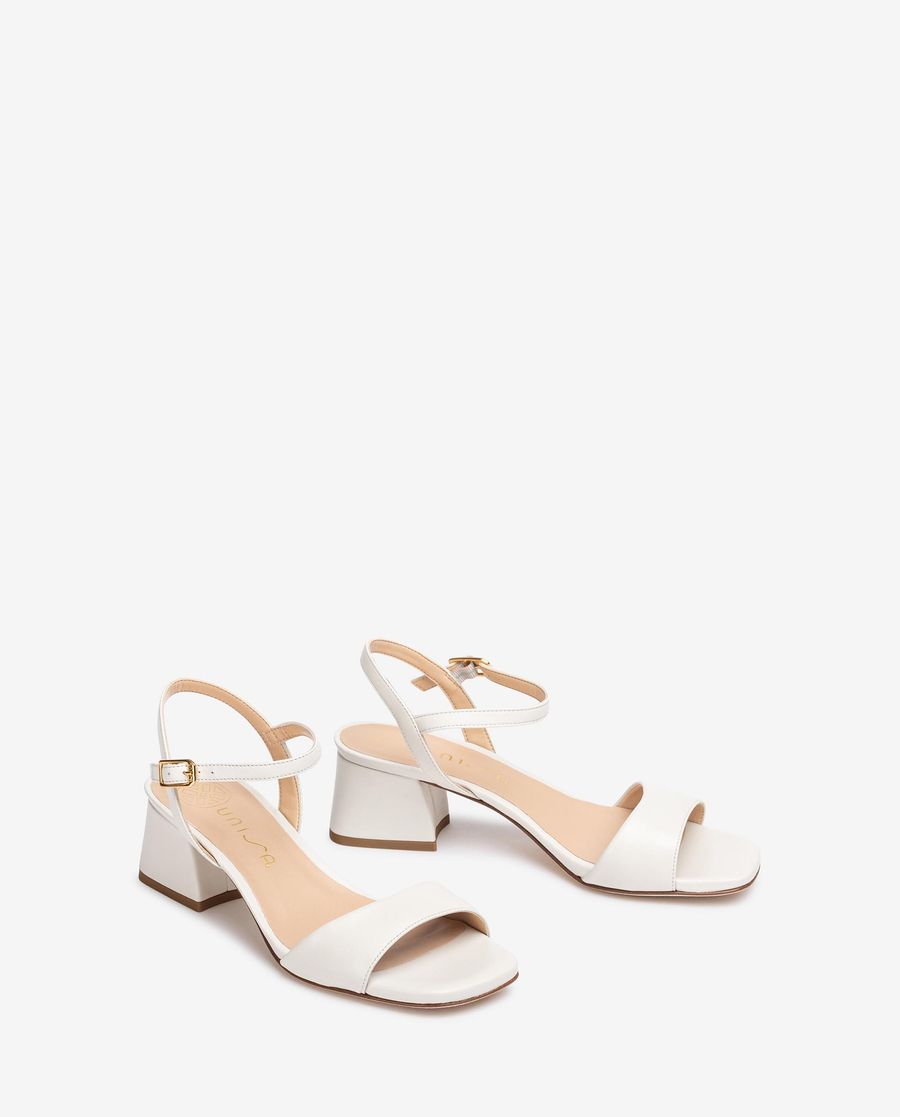 Sandales à talon carré Unisa pour femme - Blanc