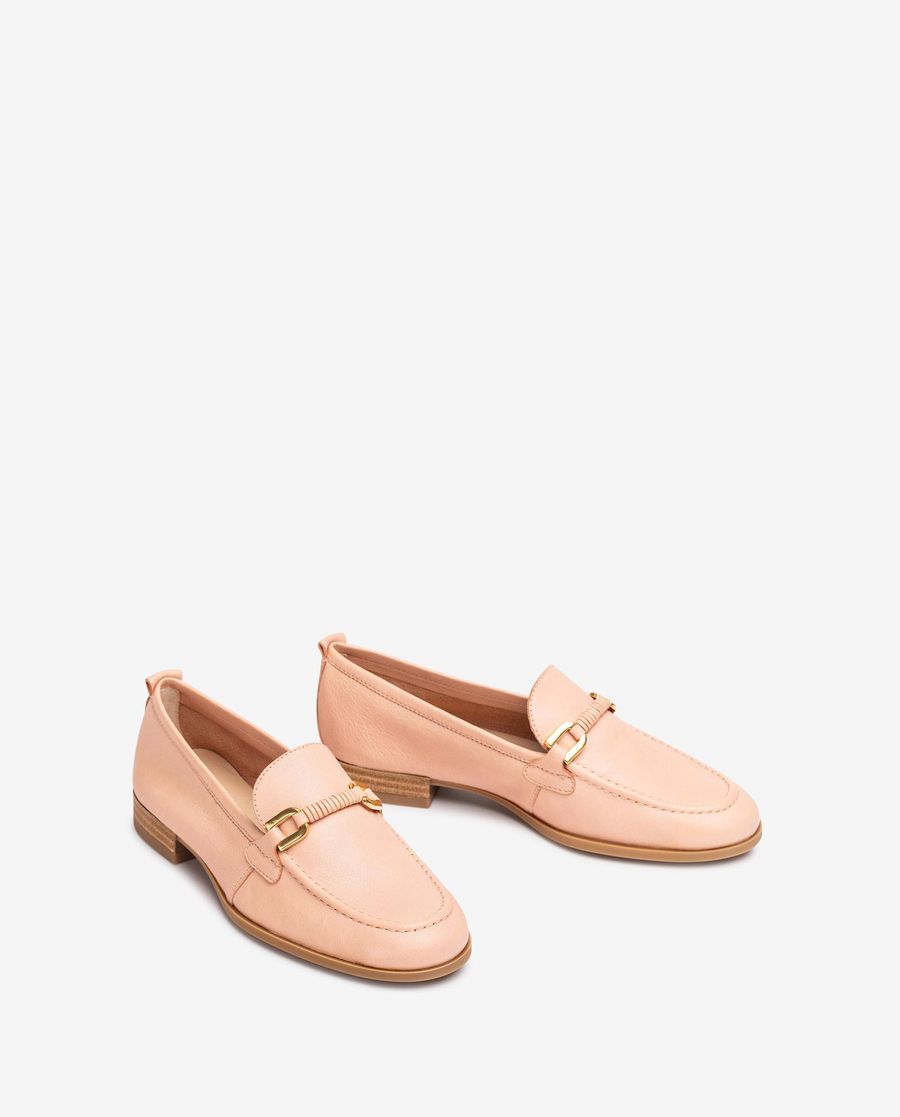 Mocassins Unisa pour femme avec bordure en cuir assortie Rose