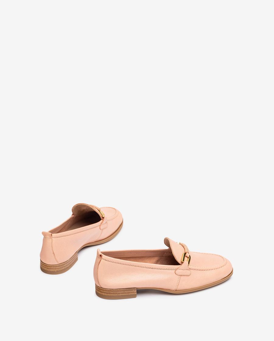 Mocassins Unisa pour femme avec bordure en cuir assortie Rose