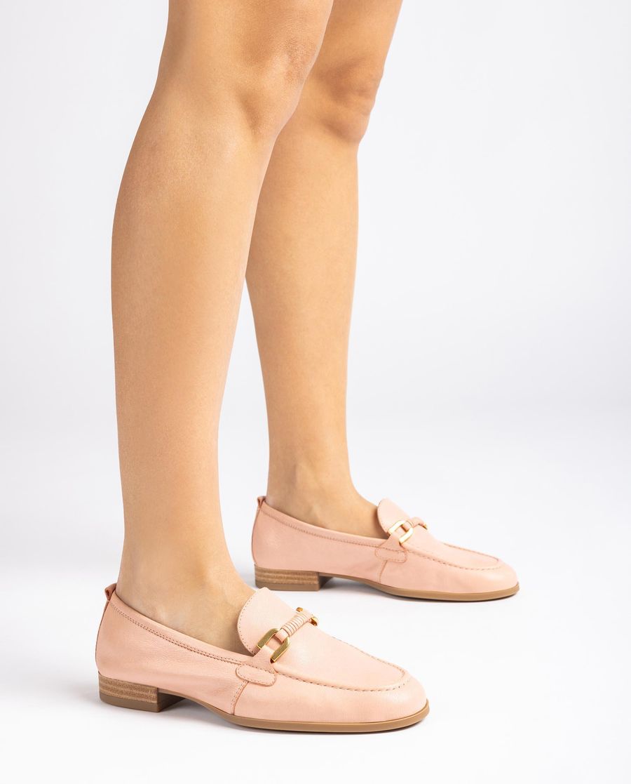 Mocassins Unisa pour femme avec bordure en cuir assortie Rose