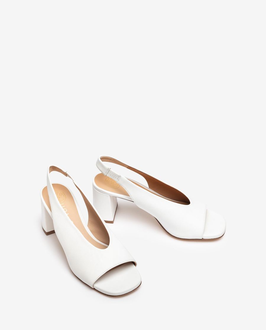 Sandales ouvertes à bride arrière Unisa pour femme - Blanc