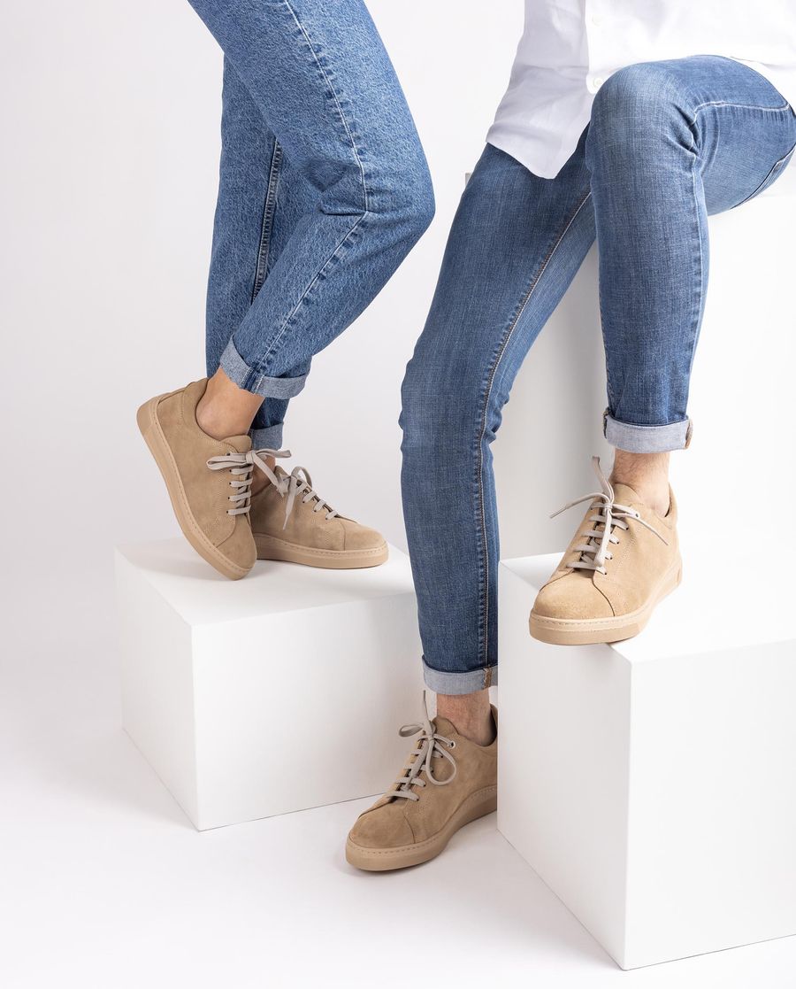 Unisa Chaussures à bride arrière unisexe en daim pour femme - Beige