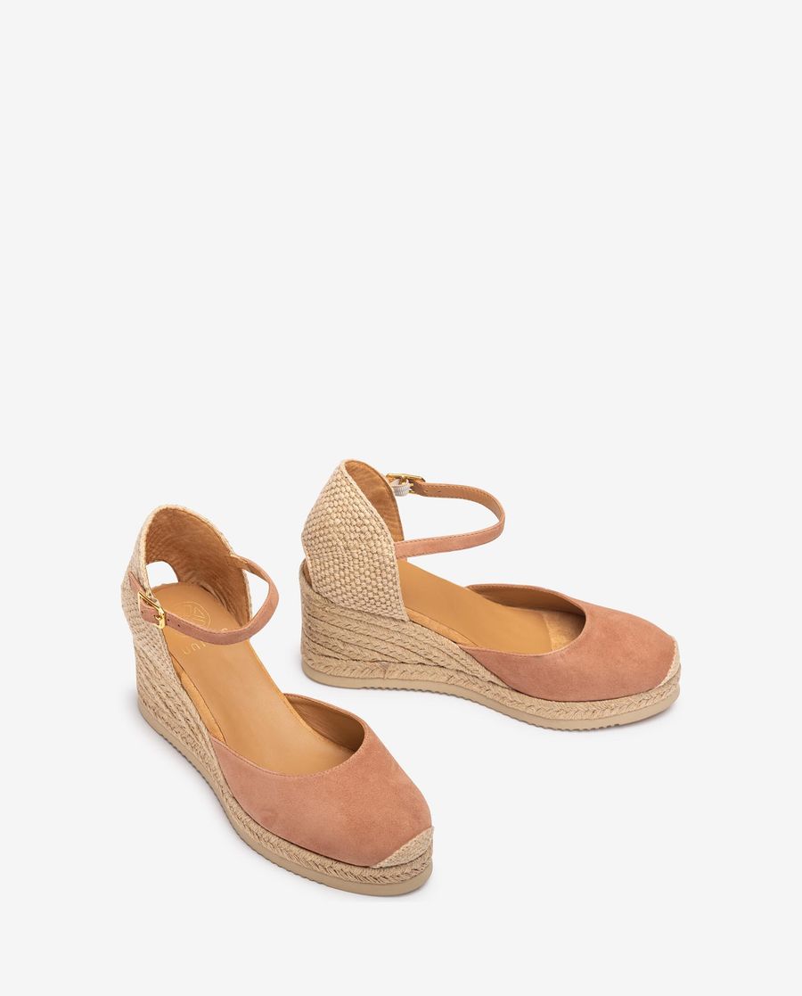 Espadrilles à talon en daim Unisa Femme - Rose