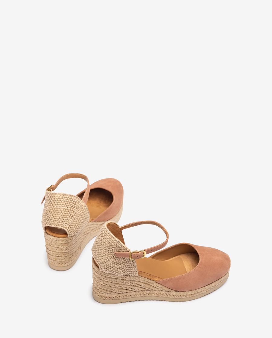 Espadrilles à talon en daim Unisa Femme - Rose
