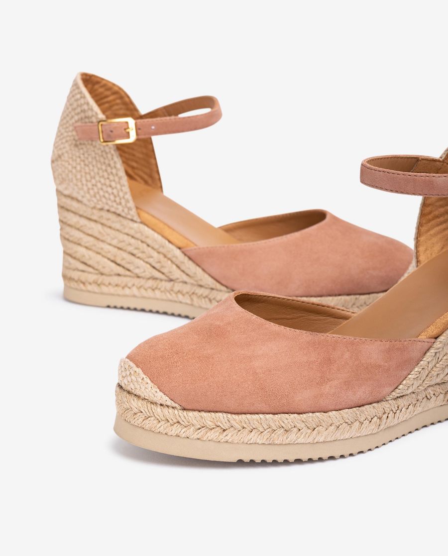 Espadrilles à talon en daim Unisa Femme - Rose