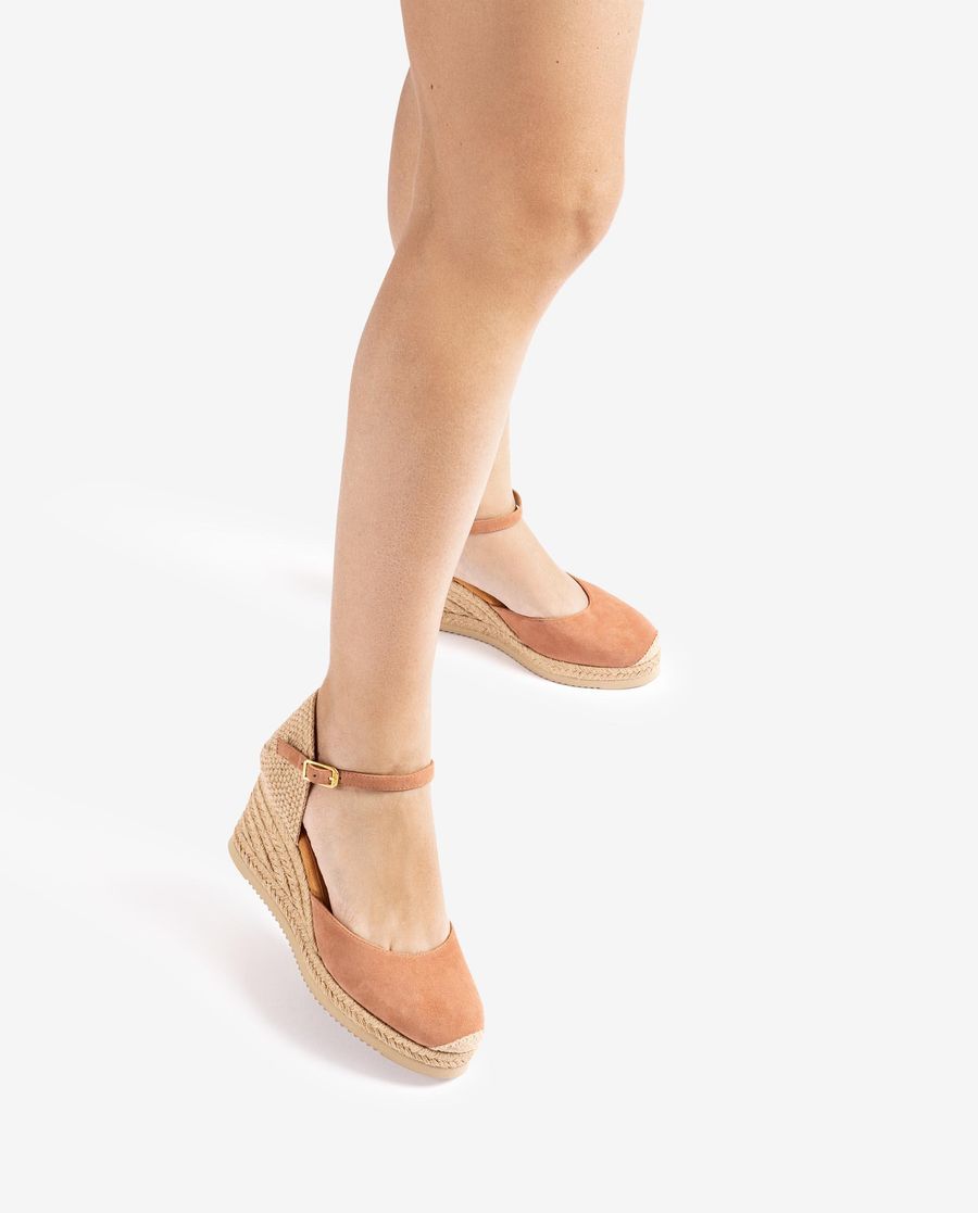 Espadrilles à talon en daim Unisa Femme - Rose