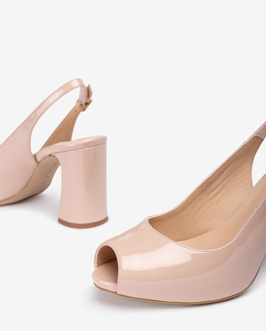 Ballerines Unisa à bout ouvert et bride arrière pour femme Rose