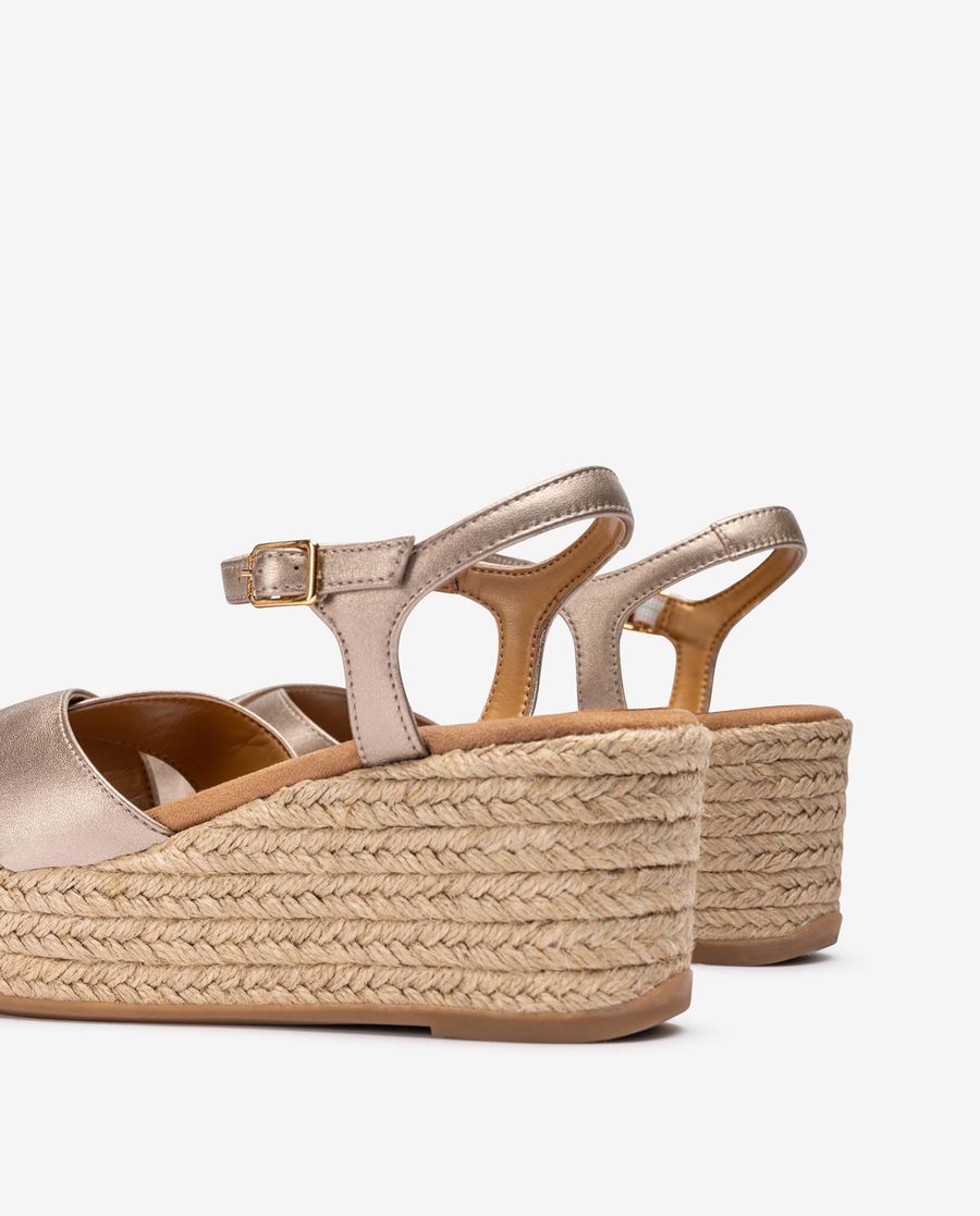 Sandales croisées en raphia Unisa pour femme - Bronze