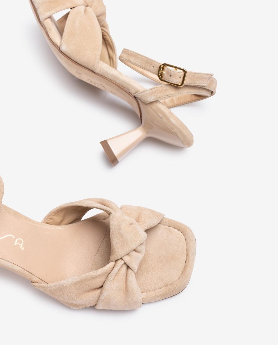 Sandales à larges brides Unisa pour femme - Nœud Beige