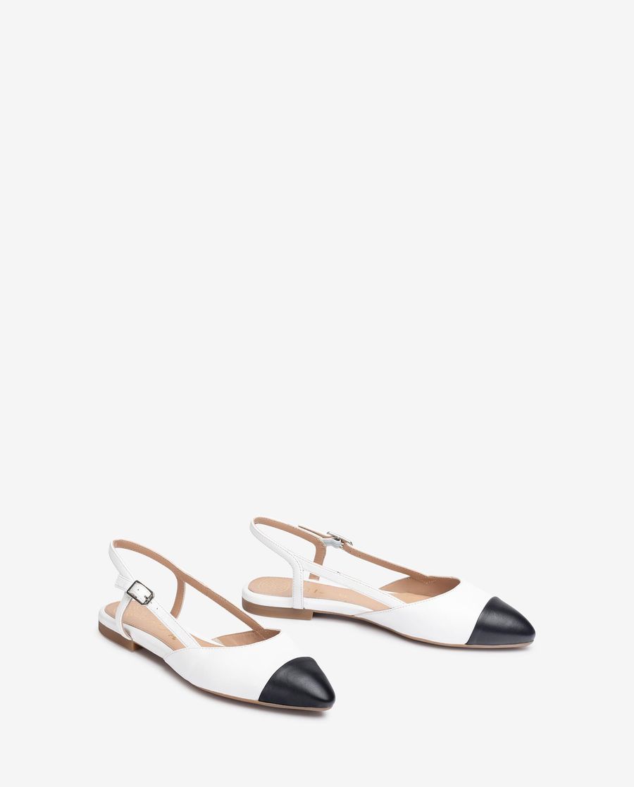 Sandales plates bicolores Unisa pour femme - Blanc