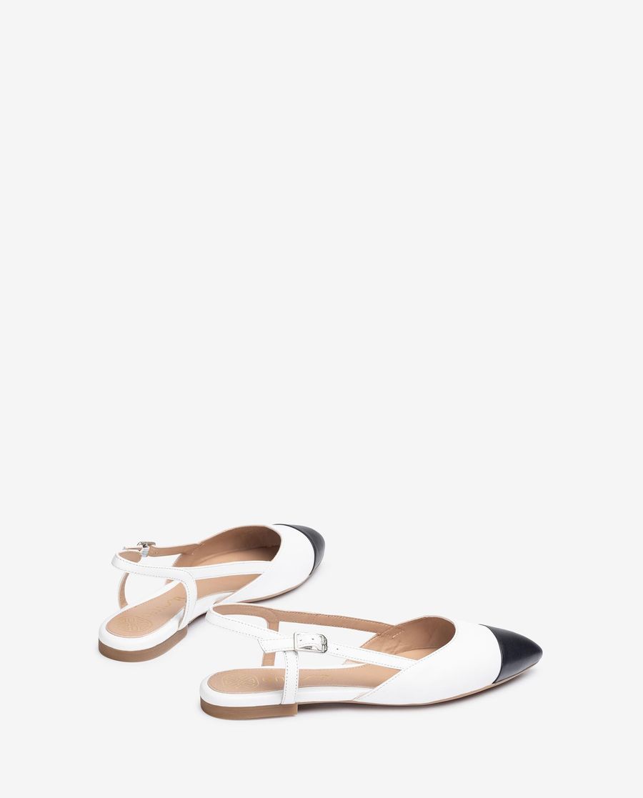 Sandales plates bicolores Unisa pour femme - Blanc