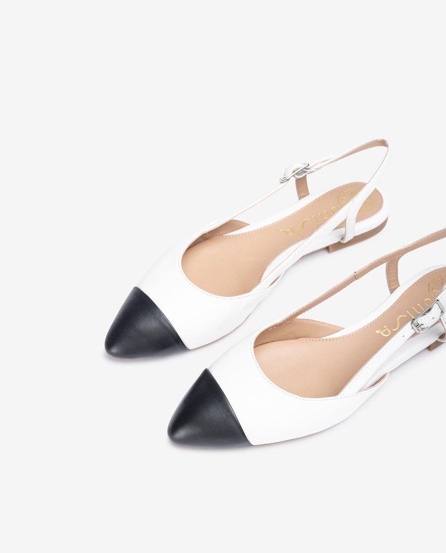 Sandales plates bicolores Unisa pour femme - Blanc