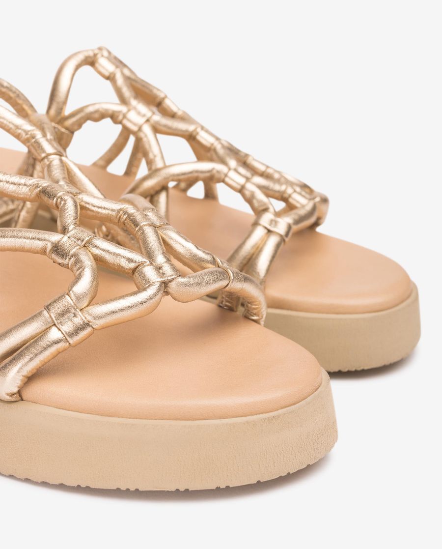 Sandales à brides métalliques Unisa pour femme - Doré