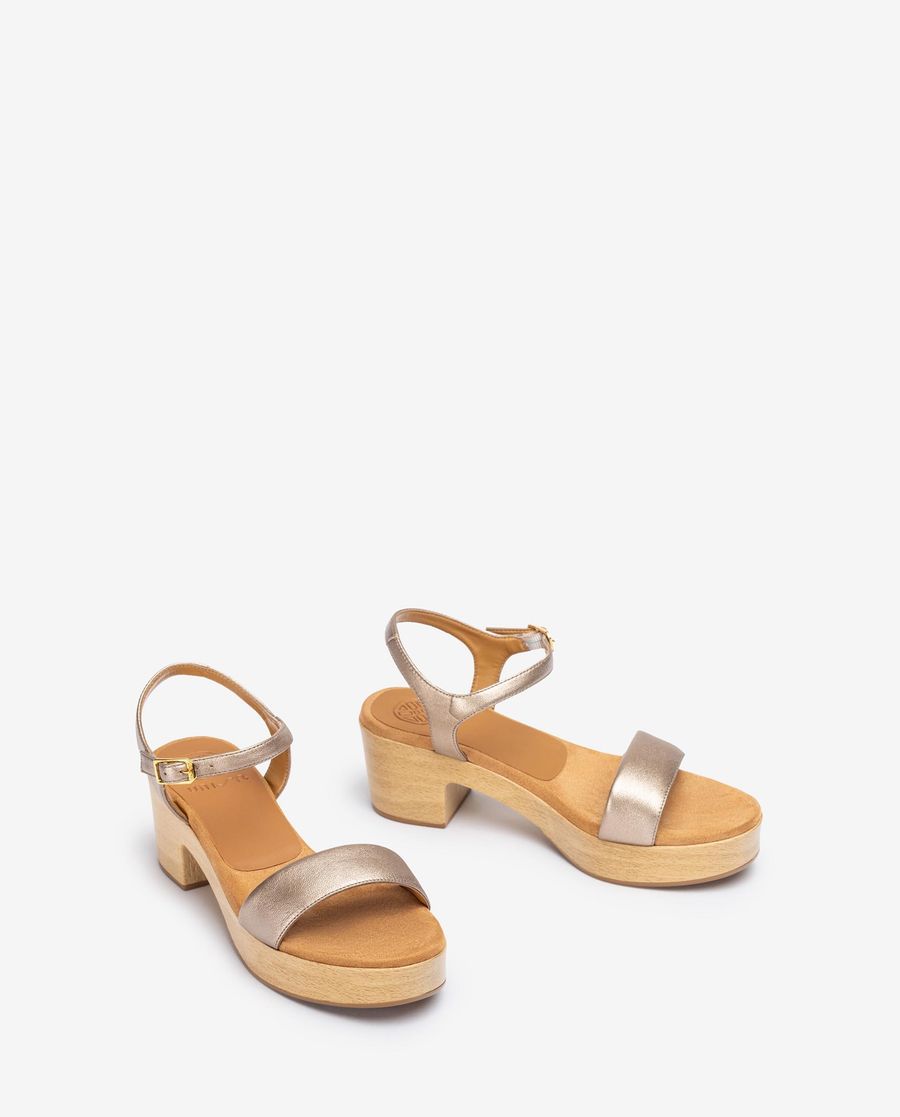 Sandales Unisa effet bois pour femme - Bronze